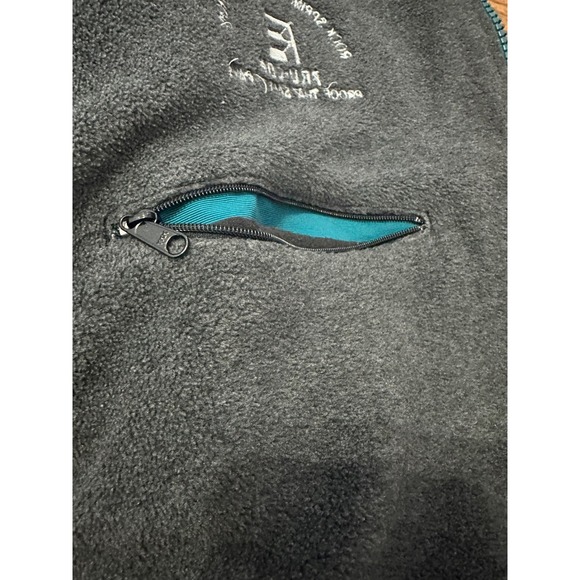 vtg carhartt fleece lined‎ full zip aqua jacket with company logo unsized - Picture 11 of 11